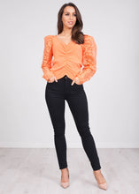 Load image into Gallery viewer, Cherie Orange Puff Sleeve Top - The Walk in Wardrobe