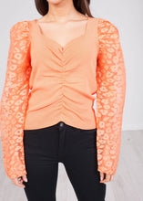 Load image into Gallery viewer, Cherie Orange Puff Sleeve Top - The Walk in Wardrobe