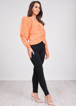 Load image into Gallery viewer, Cherie Orange Puff Sleeve Top - The Walk in Wardrobe