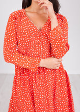 Load image into Gallery viewer, Cherie Red &amp; White Printed Dress - The Walk in Wardrobe