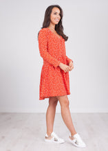 Load image into Gallery viewer, Cherie Red &amp; White Printed Dress - The Walk in Wardrobe