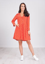 Load image into Gallery viewer, Cherie Red &amp; White Printed Dress - The Walk in Wardrobe