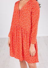 Load image into Gallery viewer, Cherie Red &amp; White Printed Dress - The Walk in Wardrobe