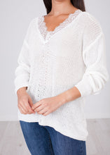 Load image into Gallery viewer, Cherie White Lace V-Neck Top - The Walk in Wardrobe