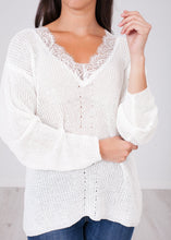 Load image into Gallery viewer, Cherie White Lace V-Neck Top - The Walk in Wardrobe