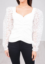 Load image into Gallery viewer, Cherie White Puff Sleeve Top - The Walk in Wardrobe