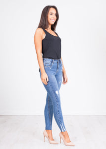 'Courtney' High Waisted Skinny Jeans - The Walk in Wardrobe