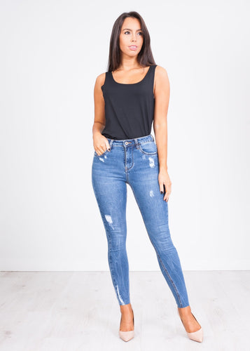 'Courtney' High Waisted Skinny Jeans - The Walk in Wardrobe