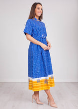 Load image into Gallery viewer, Emily Blue Polkadot Dress - The Walk in Wardrobe