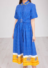 Load image into Gallery viewer, Emily Blue Polkadot Dress - The Walk in Wardrobe