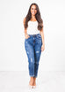 'Emily' Distressed Mom Jeans - The Walk in Wardrobe