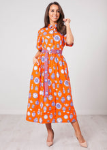 Load image into Gallery viewer, Emily Orange Printed Dress - The Walk in Wardrobe