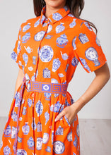 Load image into Gallery viewer, Emily Orange Printed Dress - The Walk in Wardrobe