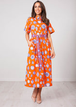 Load image into Gallery viewer, Emily Orange Printed Dress - The Walk in Wardrobe