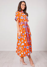 Load image into Gallery viewer, Emily Orange Printed Dress - The Walk in Wardrobe