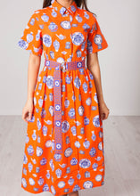 Load image into Gallery viewer, Emily Orange Printed Dress - The Walk in Wardrobe