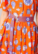 Load image into Gallery viewer, Emily Orange Printed Dress - The Walk in Wardrobe