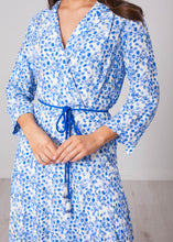 Load image into Gallery viewer, Eva Blue Printed Midi Dress - The Walk in Wardrobe