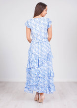 Load image into Gallery viewer, Eva Blue &amp; White Floral Dress - The Walk in Wardrobe