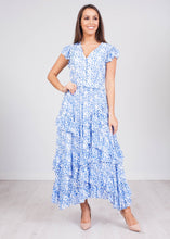 Load image into Gallery viewer, Eva Blue &amp; White Floral Dress - The Walk in Wardrobe