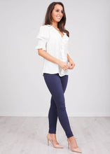 Load image into Gallery viewer, Eva Cream Ruffle Top - The Walk in Wardrobe
