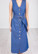 Load image into Gallery viewer, Eva Denim Belted Dress - The Walk in Wardrobe