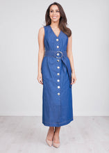 Load image into Gallery viewer, Eva Denim Belted Dress - The Walk in Wardrobe