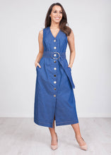 Load image into Gallery viewer, Eva Denim Belted Dress - The Walk in Wardrobe