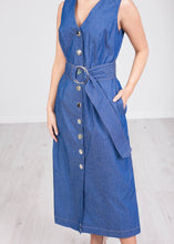 Load image into Gallery viewer, Eva Denim Belted Dress - The Walk in Wardrobe