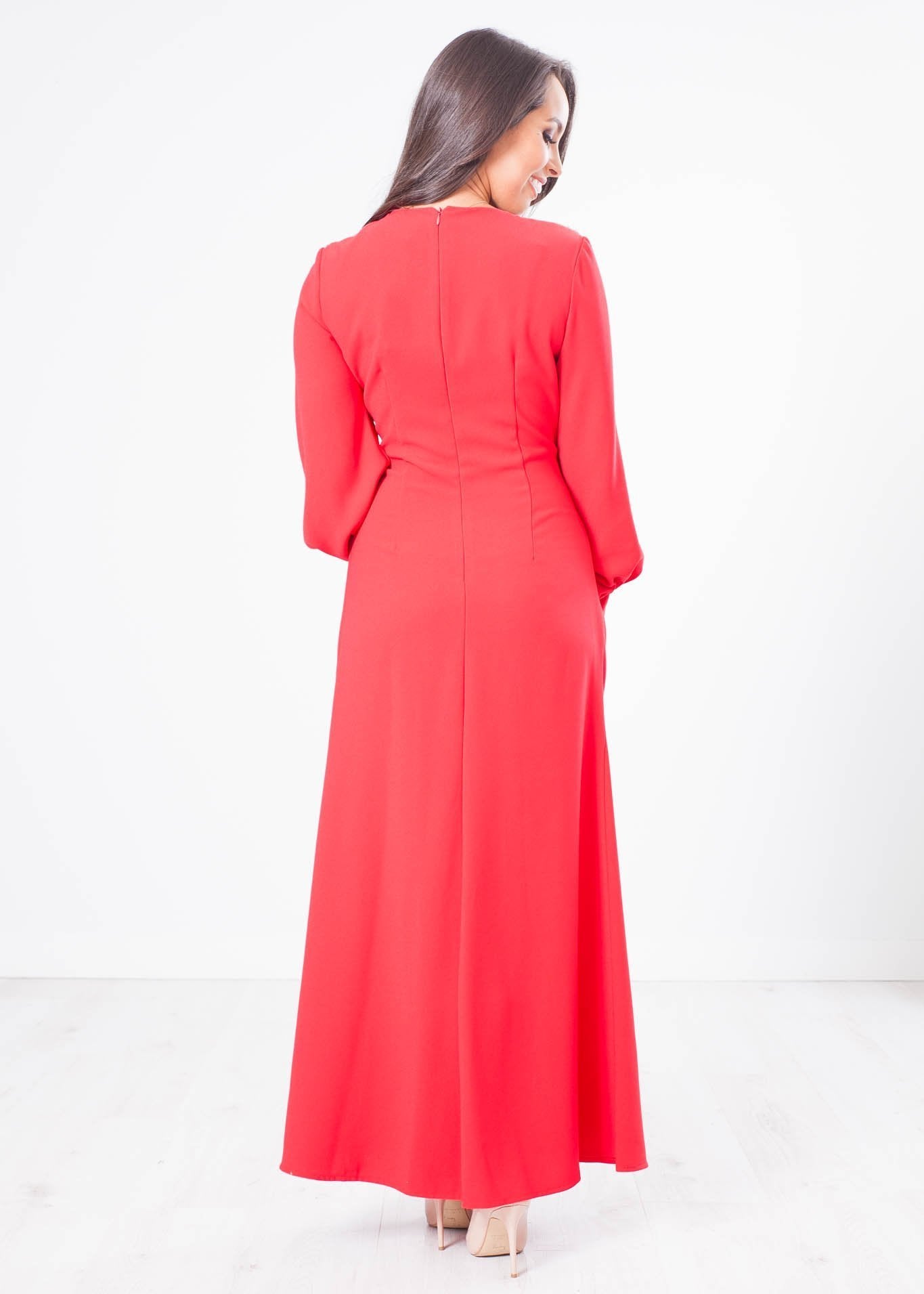Eva Embellished Red Dress - The Walk in Wardrobe