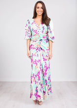 Load image into Gallery viewer, Eva Mint &amp; Purple Floral Dress - The Walk in Wardrobe