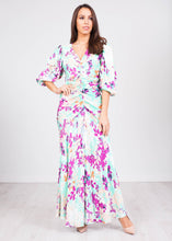 Load image into Gallery viewer, Eva Mint &amp; Purple Floral Dress - The Walk in Wardrobe
