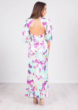 Load image into Gallery viewer, Eva Mint &amp; Purple Floral Dress - The Walk in Wardrobe