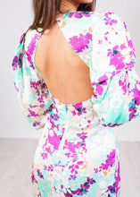 Load image into Gallery viewer, Eva Mint &amp; Purple Floral Dress - The Walk in Wardrobe