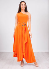 Load image into Gallery viewer, Eva Orange One Shoulder Dress - The Walk in Wardrobe
