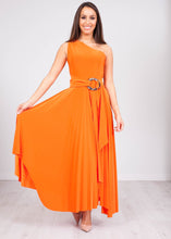 Load image into Gallery viewer, Eva Orange One Shoulder Dress - The Walk in Wardrobe