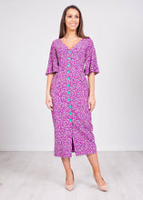 Load image into Gallery viewer, Eva Purple &amp; Green Dress - The Walk in Wardrobe