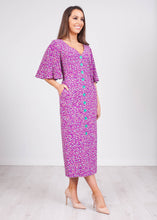 Load image into Gallery viewer, Eva Purple &amp; Green Dress - The Walk in Wardrobe