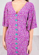 Load image into Gallery viewer, Eva Purple &amp; Green Dress - The Walk in Wardrobe