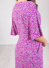 Load image into Gallery viewer, Eva Purple &amp; Green Dress - The Walk in Wardrobe