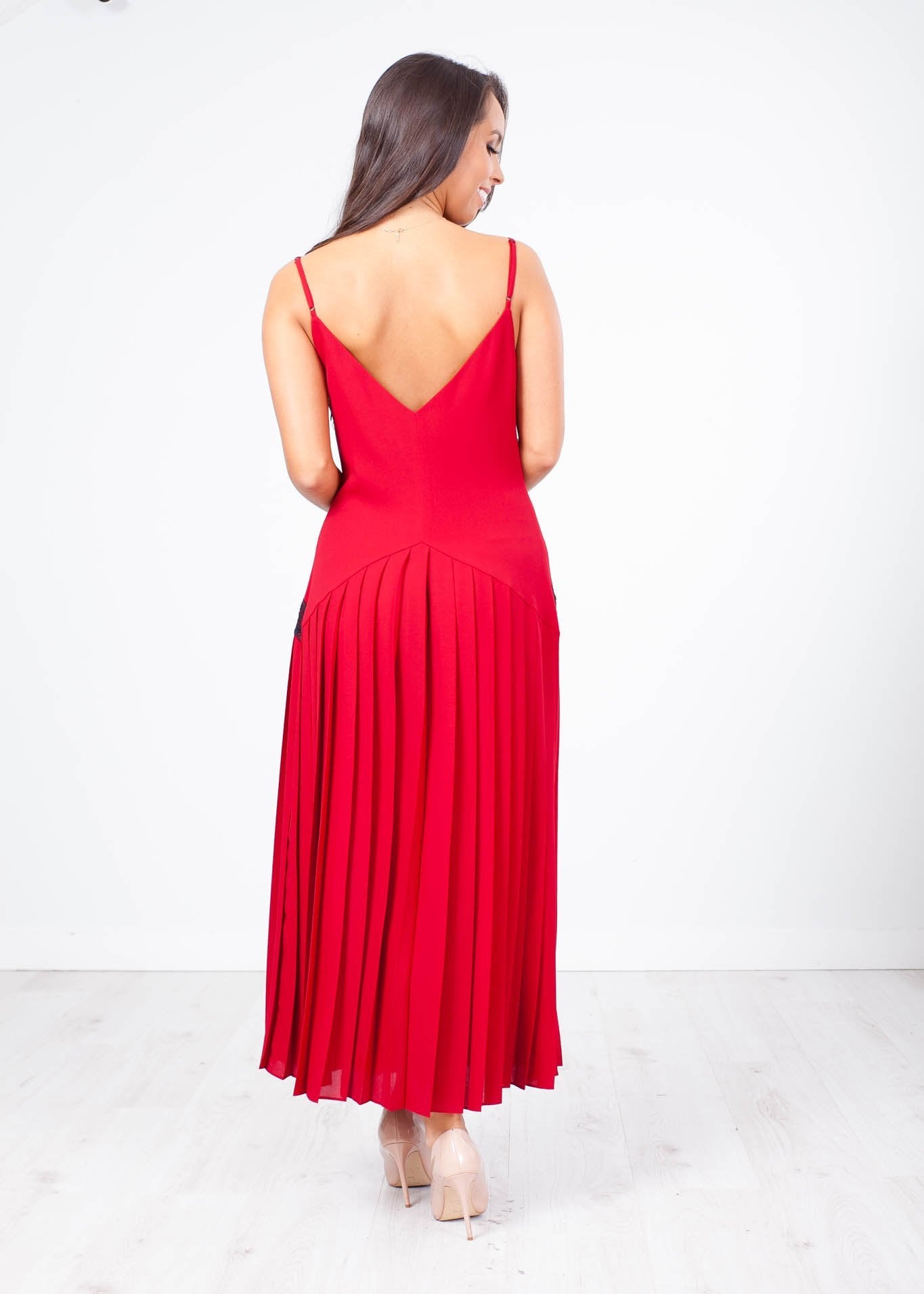 Eva Red Lace Slip Dress - The Walk in Wardrobe