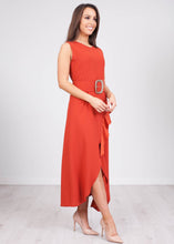 Load image into Gallery viewer, Eva Rust Belted Dress - The Walk in Wardrobe