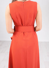 Load image into Gallery viewer, Eva Rust Belted Dress - The Walk in Wardrobe