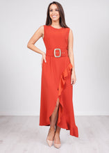 Load image into Gallery viewer, Eva Rust Belted Dress - The Walk in Wardrobe