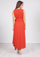 Load image into Gallery viewer, Eva Rust Belted Dress - The Walk in Wardrobe