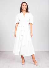 Load image into Gallery viewer, Eva White Button Front Dress - The Walk in Wardrobe