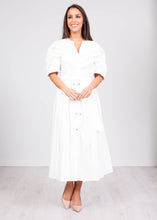 Load image into Gallery viewer, Eva White Button Front Dress - The Walk in Wardrobe
