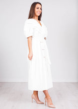 Load image into Gallery viewer, Eva White Button Front Dress - The Walk in Wardrobe