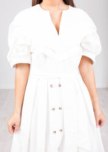 Load image into Gallery viewer, Eva White Button Front Dress - The Walk in Wardrobe