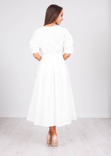 Load image into Gallery viewer, Eva White Button Front Dress - The Walk in Wardrobe